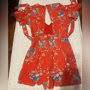 Crystal Doll Floral v neck Romper size 5  $12